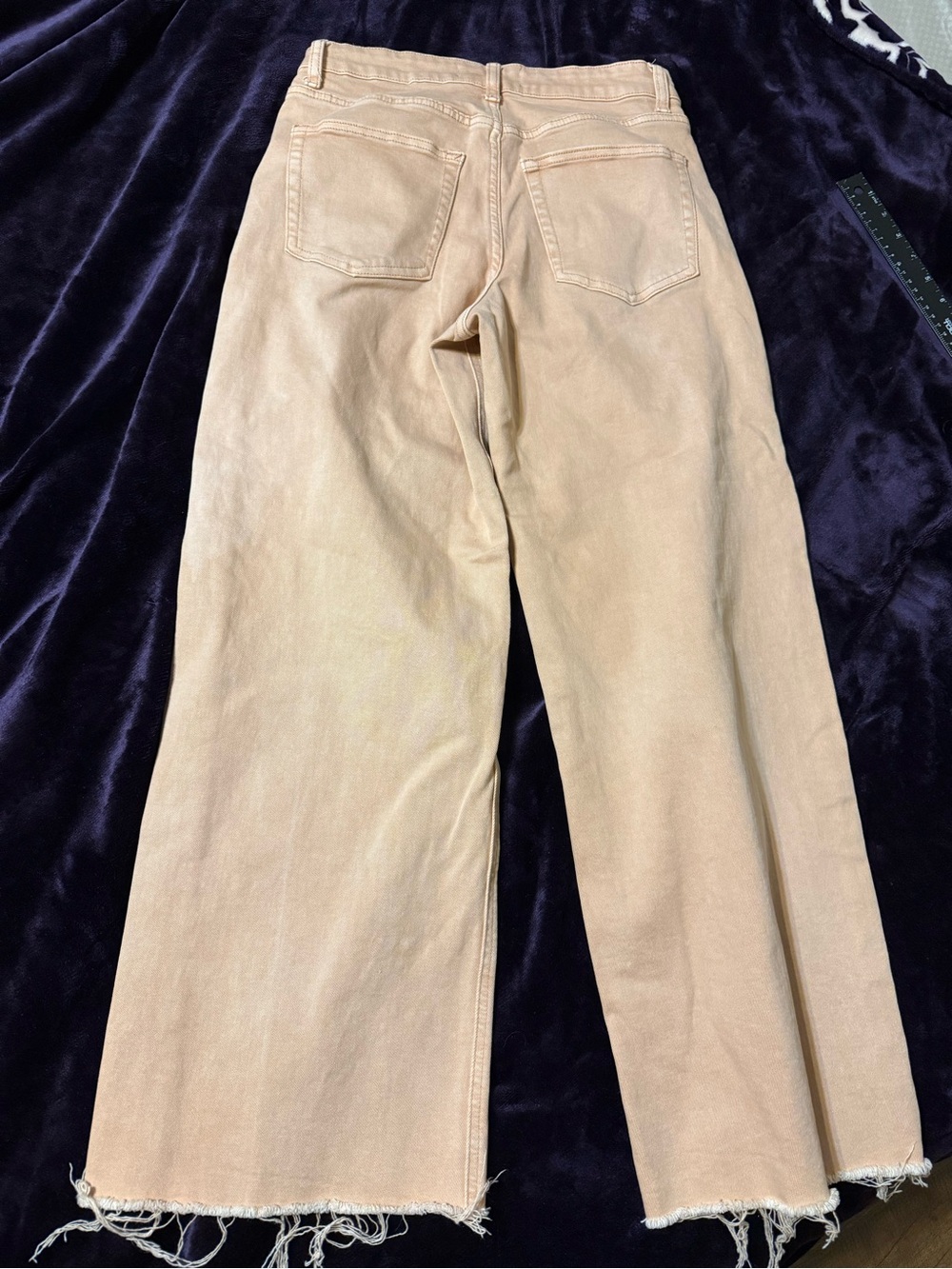Women's Vervet High-Rise Wide Leg Jeans in Light Peach - Picture 5 of 9